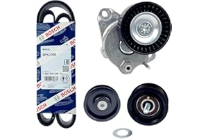 LAIPZ Drive Belt Kit w/Tensioner Assembly & 2 Idler Pulleys for Mercedes C300 (08-12)