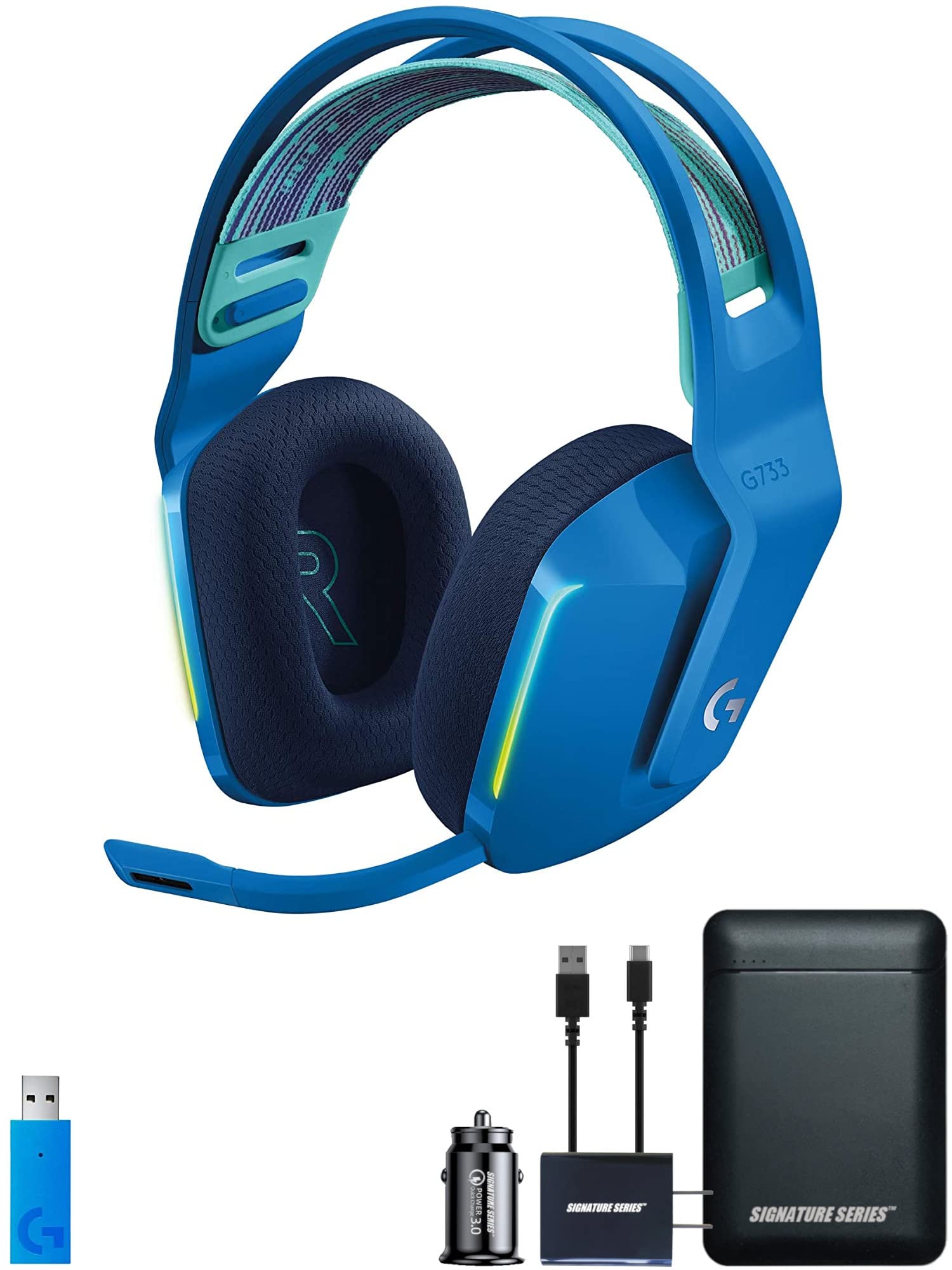 Logitech G733 Lightspeed Wireless Gaming Headset, LightSync RGB With