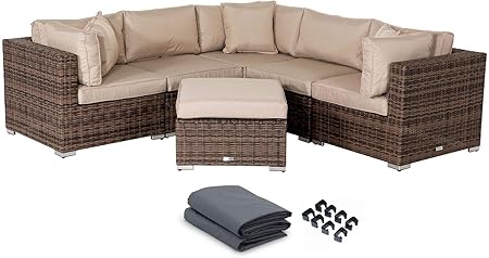 Amazon Com Wicker Patio Furniture Conversation Set 6pcs No