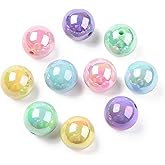 KitBeads 111pcs 20mm Random AB Color Round Acrylic Beads Bubblegum Chunky Beads Opaque Plastic Gumball Loose Beads for Jewelry Making Bulk