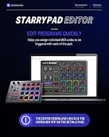 Donner STARRYPAD MINI USB C MIDI Pad Controller 16 Pads 2 Faders Knobs Black view 5