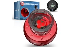 REDLOOK Smart Cupping Therapy Massager,Electric Cupping Set-4 in 1 Gua Sha Massage Tool with 12 Levels Temperature & Suction,Red Light Therapy for Pain Relief,Muscle Soreness,Improves Blood Circulation-Red