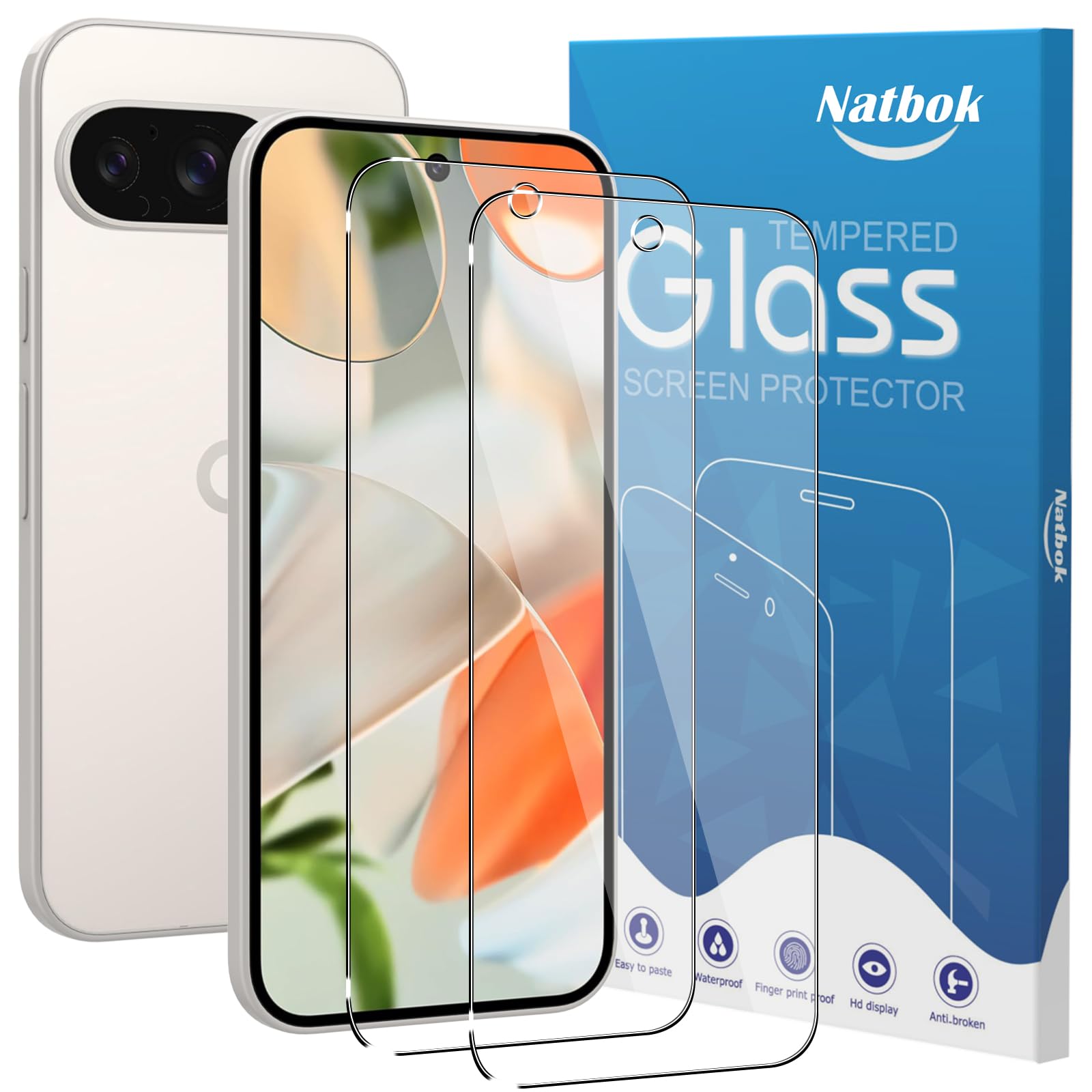 Natbok 2 Pack Compatible with Google Pixel 9/Pixel