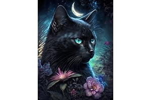croshom Cat Diamond Painting Kits for Adults - 5D Diamond Art Kits for Adults Beginner, DIY Full Drill Diamond Dots Paintings with Diamonds Gem Art and Crafts for Adults Home Wall Decor12x16in