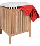 BAD Sitzbank Wäschetruhe Wäschekorb Walnuss Hocker Modell ELECSA 0330