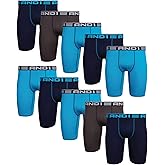 AND1 Mens Boxer Briefs - 10 Pack Performance Stretch Mens Underwear Long Leg Boxers for Men with Contour Pouch, 9" Inseam