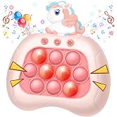 Intoypad Handheld Quick Push Pop Fidget Game Toys for Kids Rainbow Unicorn | Electric Light Up Pop Game Controller Puzzle Sensory Toy Fun Road Trip Travel Car Game Christmas Birthday Gifts Toys for Kids