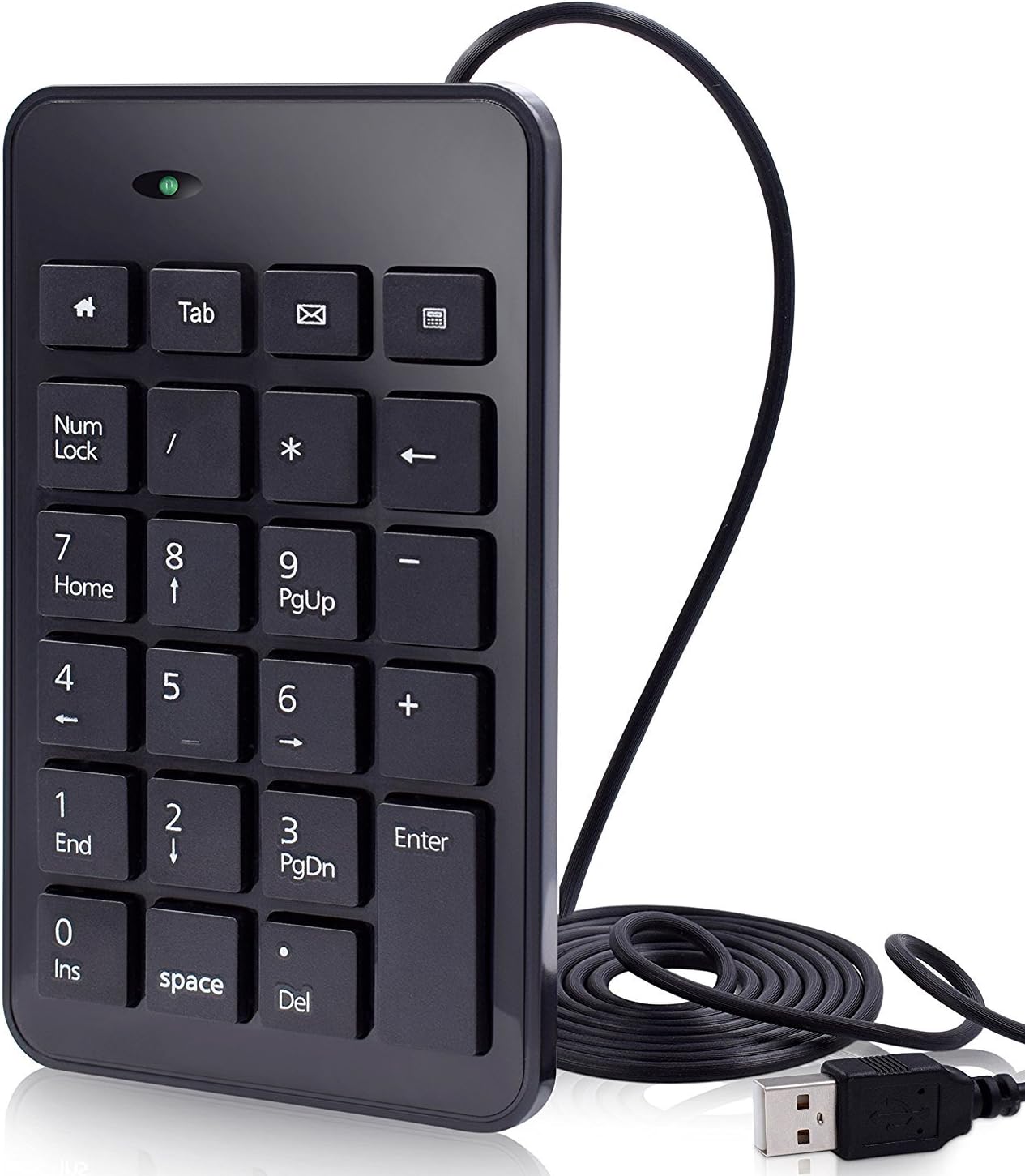 KEY IDEA Wired Numeric Keypad 23Keys Number Pad for Laptop Desktop Computer PC-Black (Single keypad)