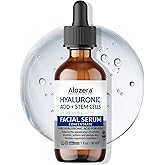 Alozera Pure Hyaluronic Acid Serum with Stem Cells for Face & Neck, Deep Hydration Facial Moisturizer for Plumper & Smoother Skin, Concentrated Anti-Aging Serum, Day & Night