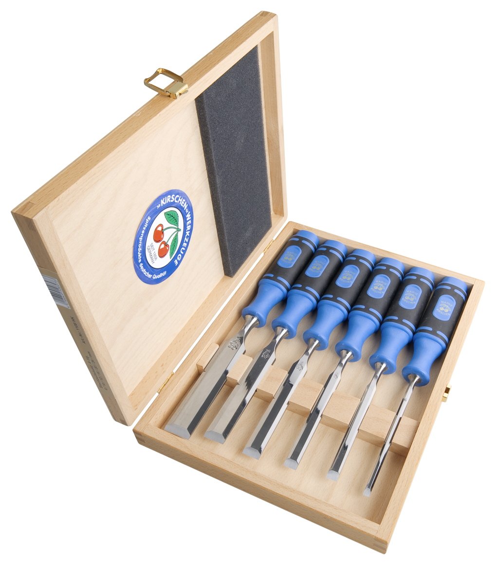 Kirschen 1108000 Firmer Chisel Set with 2 Component Handles 6 pcs No