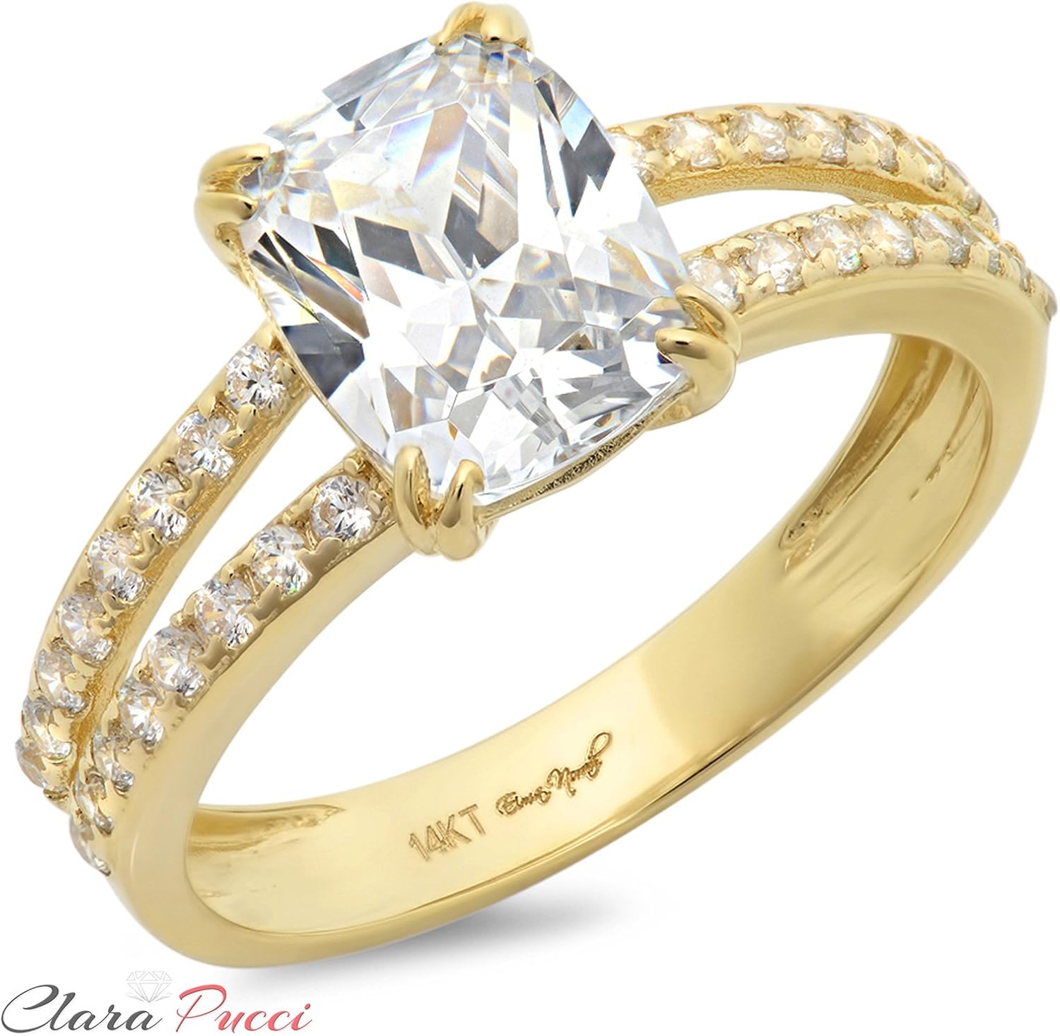 Clara Pucci 4 45 Ct Cushion Cut Simulated Diamond Cz Solitaire