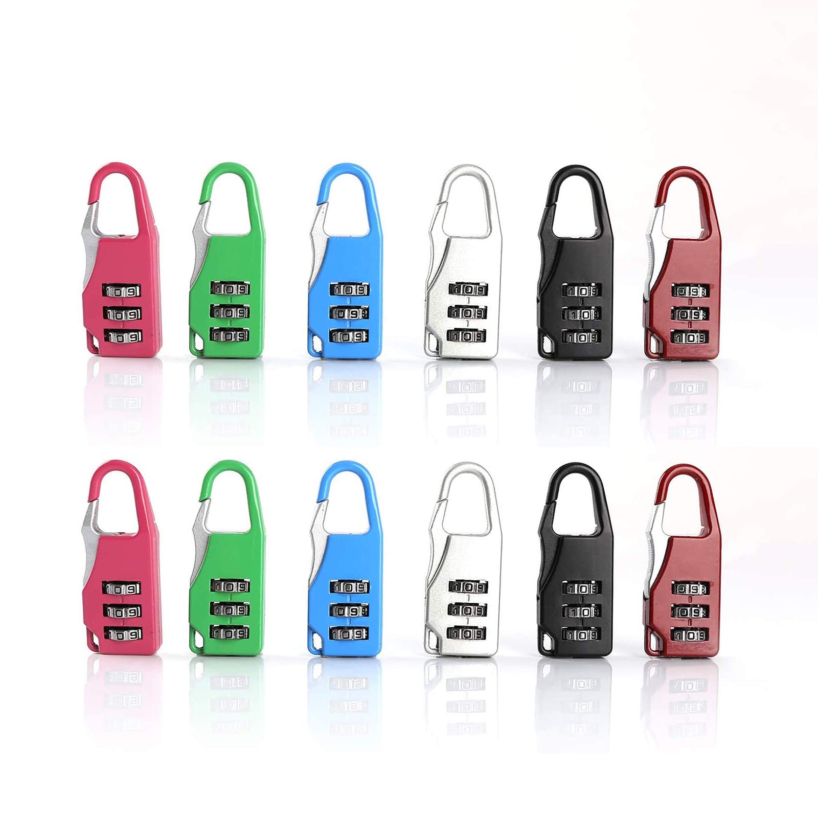 12Pcs Combination Padlocks Luggage Locks Suitcase Small Padlock 3 Digit Alloy Padlock Resettable for Travel Backpacks