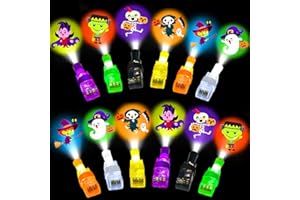 LEASEN Halloween Party Favors for Kids, 36 Pcs Halloween LED Light Up Finger Lights Toys Goodie Bag Pinata Fillers, Trick or Treats Glow In The Dark Toys Bulk for Halloween Party Classroom Gifts Prizes