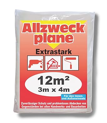 Jufol 10221 Allzweck-Plane 3 x 4 m, extra stark, für Innen- und Außeneinsatz