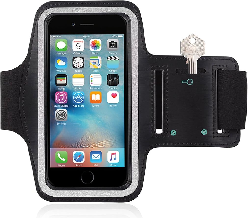 For Apple iPhone SE 5 5S Sports Armband Gyms Fitness Workout ARM Band Cover Strap (Black/Grey), Black / Grey, Sony Xperia Z1 Z2 Z3