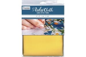 Essentials By Leisure Arts Aida Cloth, 14 Count, Yellow Cross Stitch Fabric, Embroidery Fabric, Cross Stitch Supplies for Crafting, Stitching, and Sewing Projects 30X36