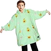 Tirrinia Oversized Hoodie Blanket Sweatshirt for Kids, Wearable Cute Patterns fleece Pullover, as Warm & Funny Gifts for 4-10 Years Boy Girl