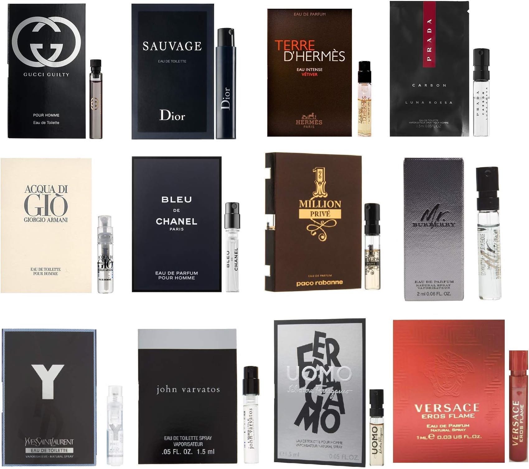 JustSimplicity High End Designer Fragrance Sampler for Men - Lot x 12 Cologne Vials