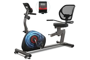 BODIOO Recumbent Exercise Bike for Home Use, Quiet Recumbent Stationary Bikes for Adults & Seniors, 8-Level Resistance, Adjustable Seat, Workout Equipment for Gym, Pulse Sensors & LCD Display