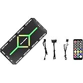 PWM Fan Hub for 5V Addressable ARGB Computer PC Case Fan PWM 1 to 9 Ports Magnetic Fan Hub Splitter with Remote SATA Power Su