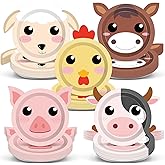 50 Count Farm Animals Party Paper Plates Farm Theme Shaped Disposable Plates Farmhouse Birthday Tableware Animal Cake Supplies for Birthday Baby Shower Farmhouse Fun Barnyard Animals Party Favors