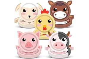 NAOZINEBI 50 Count Farm Animals Party Paper Plates Farm Theme Shaped Disposable Plates Farmhouse Birthday Tableware Animal Cake Supplies for Birthday Baby Shower Farmhouse Fun Barnyard Animals Party Favors