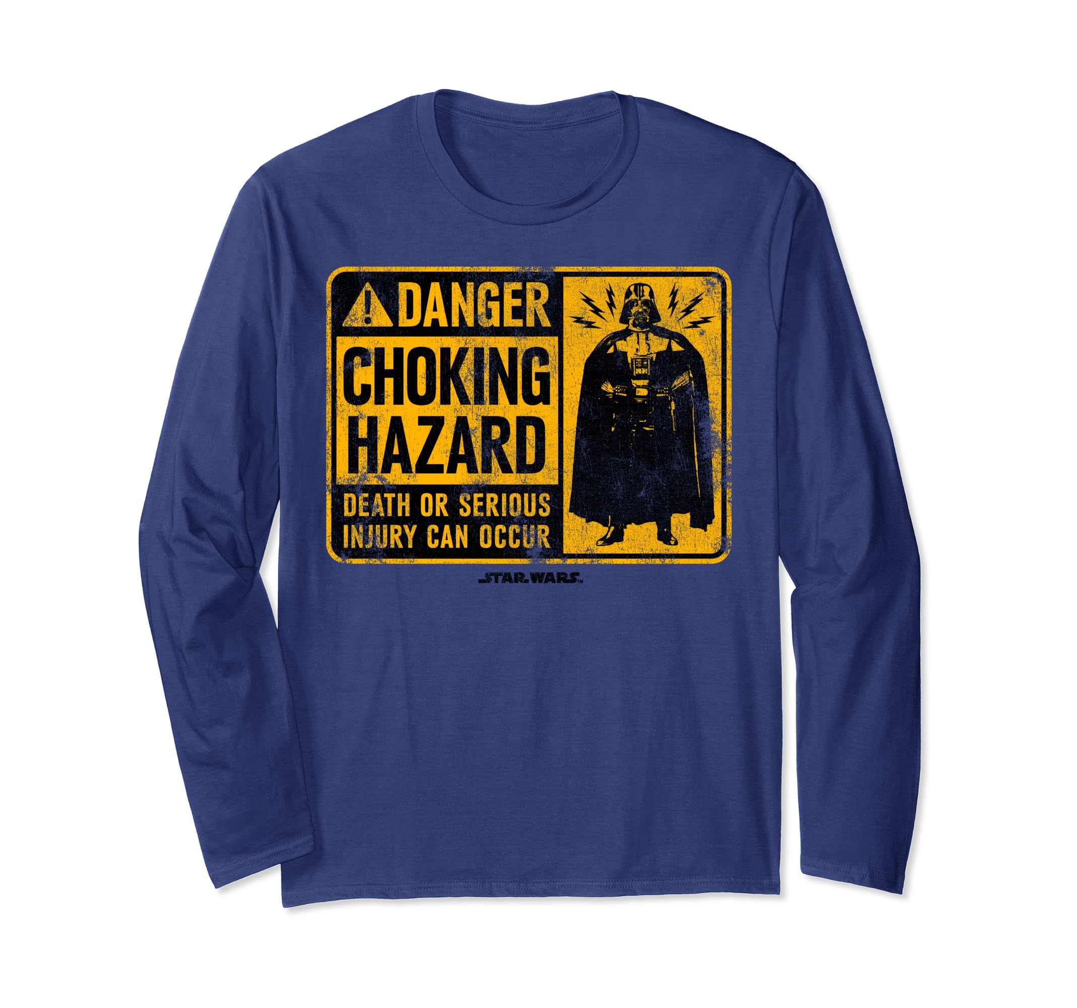 Star Wars Darth Vader Choking Hazard Sign Long Sleeve T-Shirt