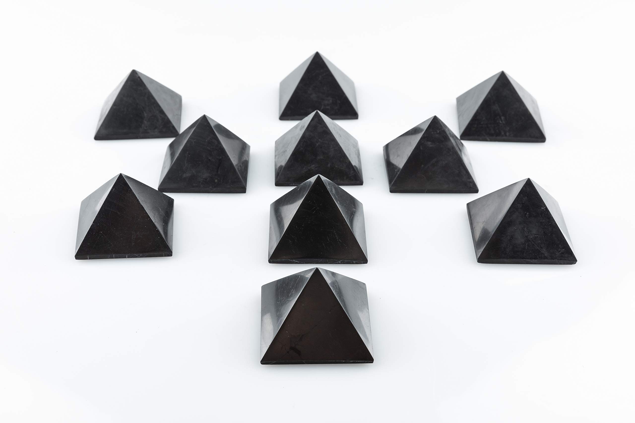 SN NATURSTEIN UG - Polished Shungite Pyramid | Gem Stone from Karelia - 10 x 4 cm