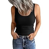 EADINVE Womens Cotton Scoop Neck Tank Tops Basic Sleeveless Shirts Trendy Summer Outfits Slim Fit Y2K Cami 2026