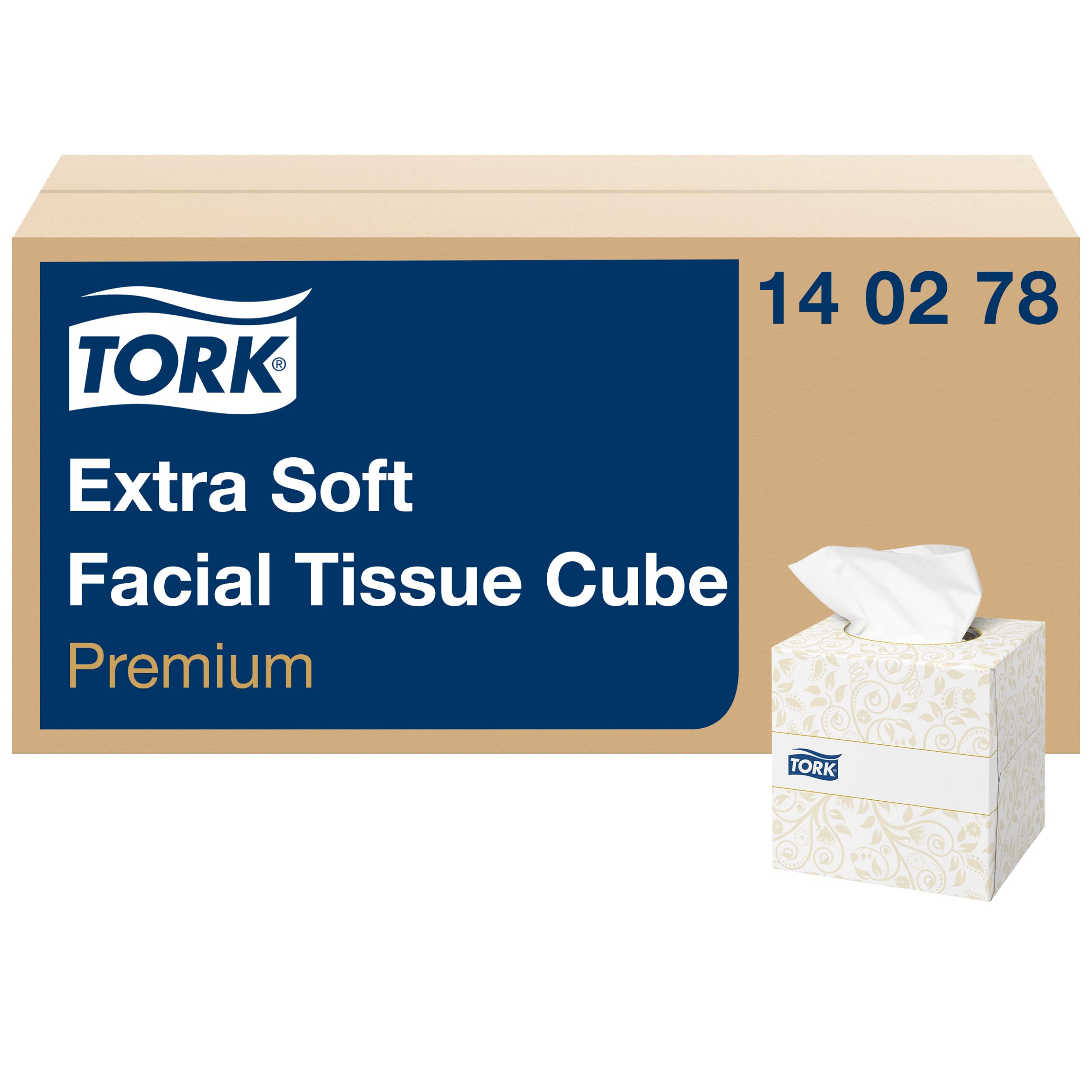 Tork Tissue Box with Facial Wipes, 30 Cubes x 100 Tissues