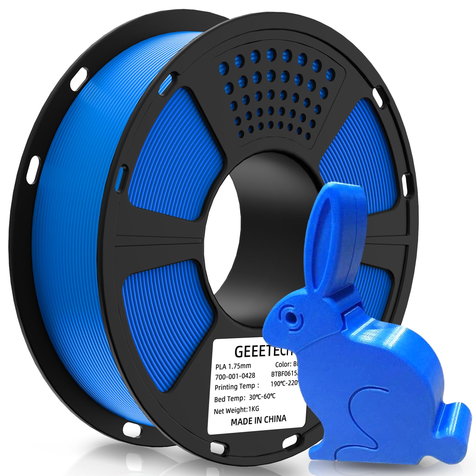 GEEETECH PLA Filament 1.75mm 1Kg Spool for 3D Printer,Vacuum Packaging,Blue