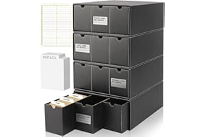 Homthy Trading Cardboard Storage Box 12 Pack with 50 Card Dividers, Card Storage Organizer with Labels Fit for MTG TCG and Sport Cards