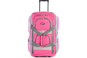 Olympia U.S.A. 33 inch Jumbo Size 8 Pockets Wheeled Rolling Duffel Bag Water Resistant Luggage Lightweight Travel Suitcase with Retractable Handle