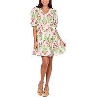 Kensie Women's Dress Faux wrap,Citron Multi,4 at Amazon Women's Clothing  store