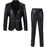 IWQBQ Men's 70s Outfit Disco Suit Shiny Party Outfit Sequin Costume