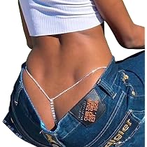 Amazon.com: Sexy Rhinestone Thong Panties Underwear Crystal ...