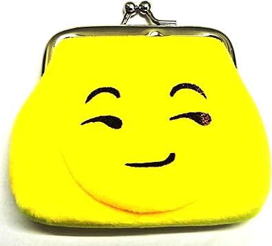 Emoji Designed Mini Coin Purse in Velvet Finish - Clutch - 8