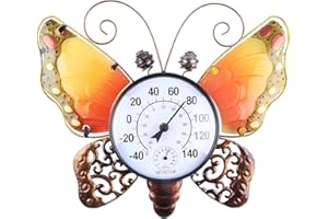 MUMTOP Thermometer Indoor Outdoor Patio Butterfly Waterproof Wall-Mounted Thermometer Does not Require Any Battery