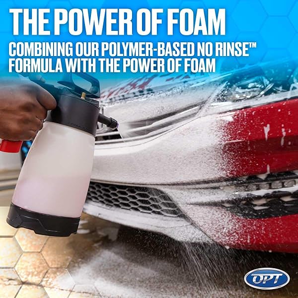 OPTIMUM HYPER FOAM ONR RINSELESS FOAMING CAR WASH SOAP – SPRAY-ON, AGITATE, NO RINSE, AND DRY – RINSELESS CAR WASH WITH FOAM AND POLYMERS (8 OZ.)