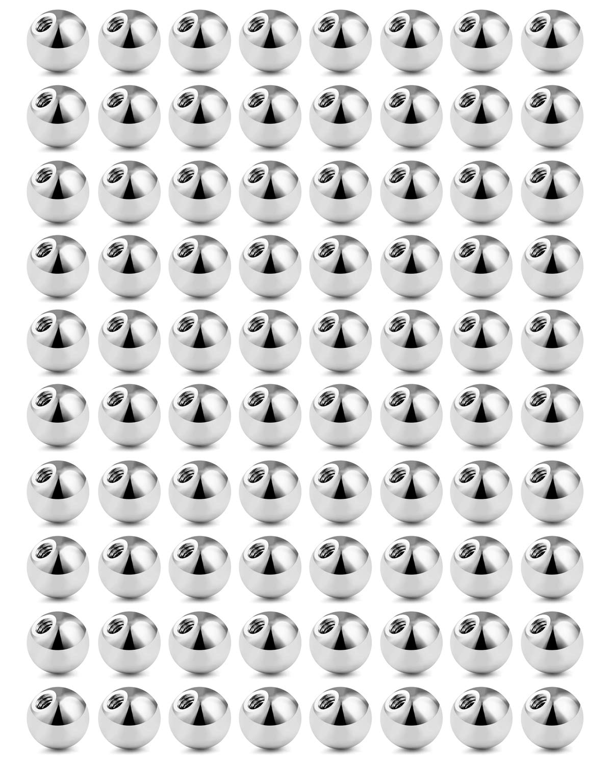 80-90pcs 316L Stainless Steel Replacement Balls Body Piercing Jewelry Barbell Parts 16G 3mm 4mm 5mm Balls for Women Men