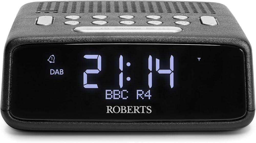Roberts ORTUSDAB Digital Clock Radio with DAB DAB+ FM RDS Black