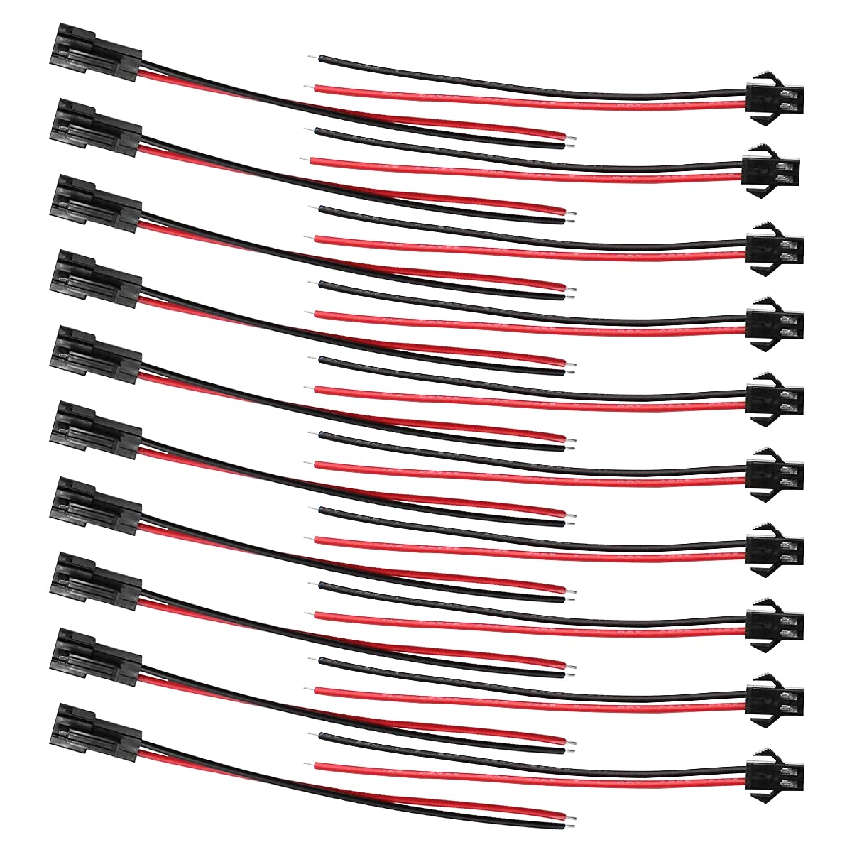 20 Pairs JST Connector Wires AWG JST SM 2 Pin Plug Male and Female Connector for LED Light Lamps Electronic Equipment