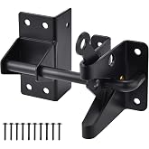 Heavy Duty Automatic Gate Latch for Wooden Fences,Self Locking Metal Gates for Vinyl Fence Outswinging Pool Gate Door Latches, Black