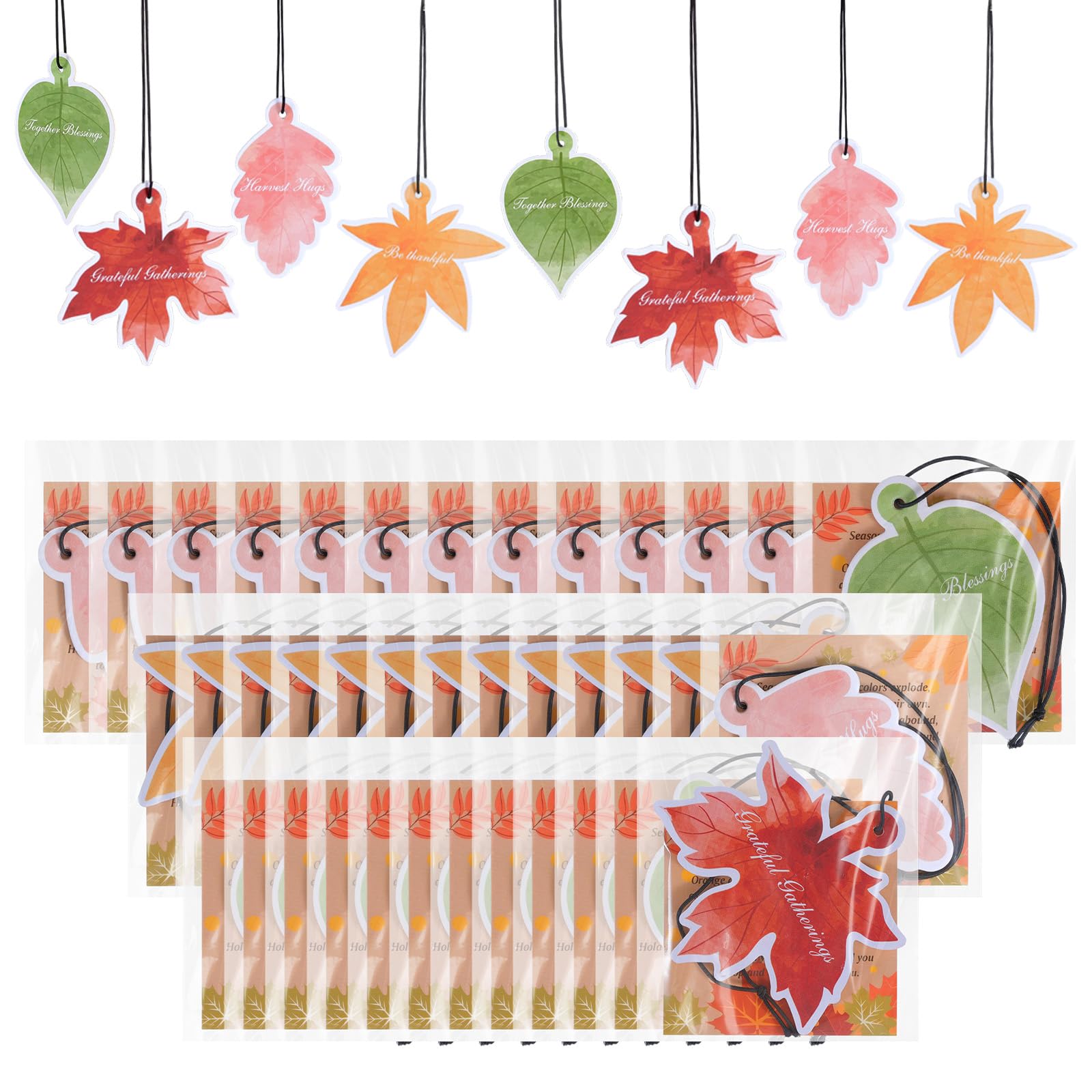Photo 1 of 40 Sets Car Air Fresheners for Men Women Thanksgiving Bulk Gifts Fall Leaves Little Trees Car Air Fresheners Autumn Maple Leaf Scented Car Freshener Hanging Oil Ornament for Car