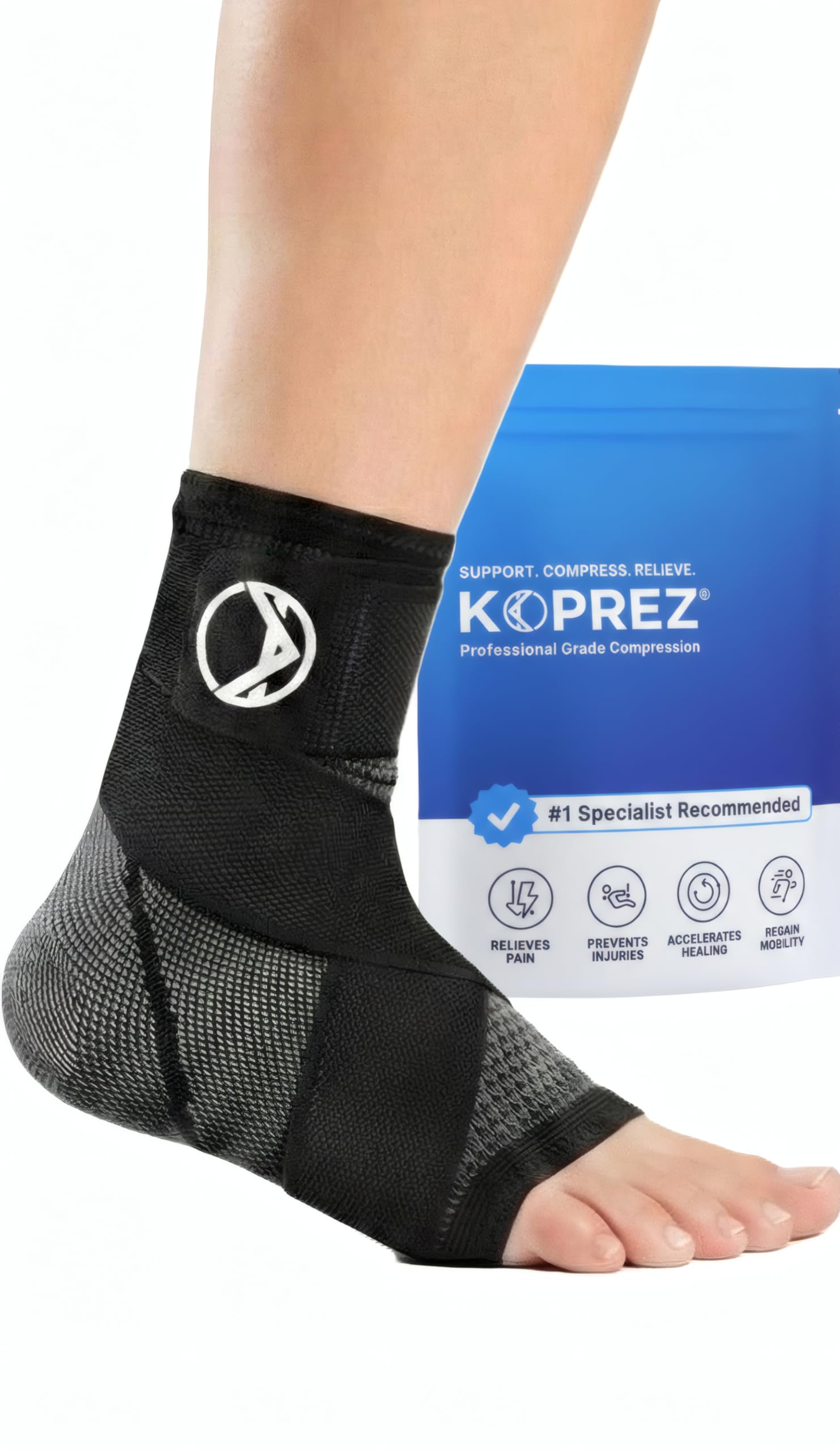 Photo 1 of Koprez Plantar Fasciitis Sleeve - Plantar Fasciitis Relief, Plantar Fasciitis Socks, Ankle Compression Sleeve, Ankle Support for Women, Plantar Fasciitis Brace, Ankle Sleeve, Ankle Support Men