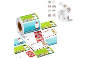 FookSwee Christmas Gift Tags, 500Pcs Self Adhesive Stickers Gift Name Tags Decorations Gift Wrapping Presents Labels Decals f