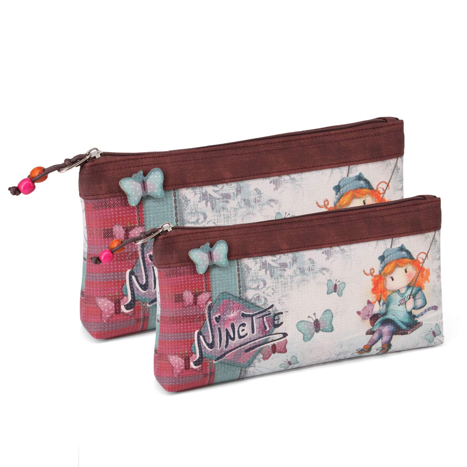 Forever Ninette Swing-Set of Two Toiletry Bags, Multicolour, 26 x 15 cm