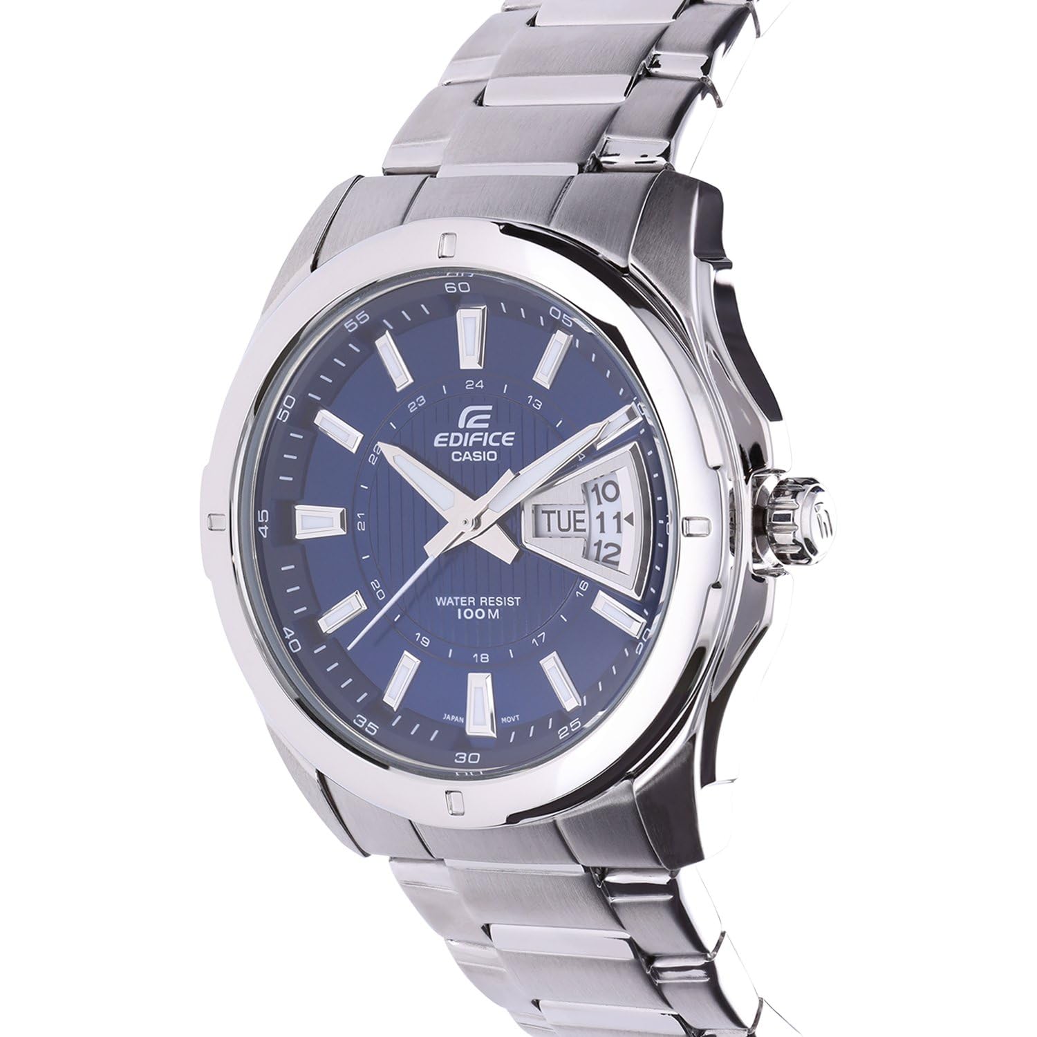 Casio HerrenArmbanduhr Analog Quarz Edelstahl EF-129D-2AVEF