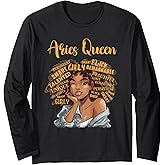 Aries Queen Zodiac Star Sign Astrology Long Sleeve T-Shirt