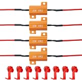 Antrader 4Pcs LED Load Resistors 25W 10 ohm with Quick Splice Connectors | Fix LED Bulb Hyper Flash/Error Code, Turn Signal Fast Blinker,Aluminum Housing Fast Heat Dissipation